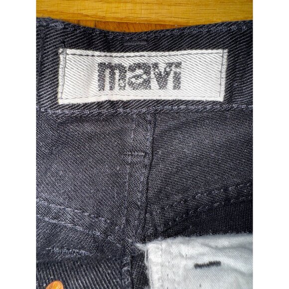 Mavi Molly Flare Jeans 29/32 Low Rise Button Fly‎ Black 100% Cotton Frayed Hem - Picture 4 of 11
